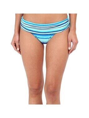 LAUREN Ralph Lauren - Sunset Stripe Shirred Banded Hipster (Blue) Women's 16